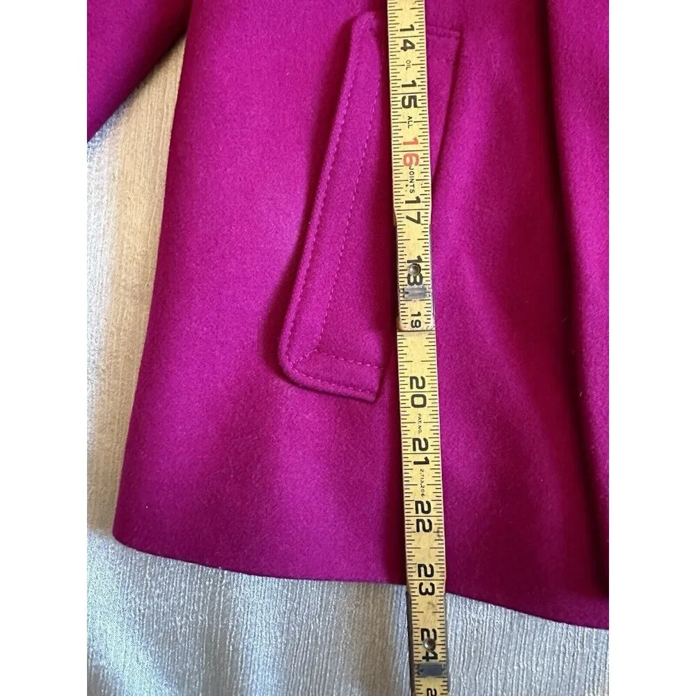 BANANA REPUBLIC Womens‎ Small Pink Double Breasted WOOL Blend Pea Coat Jacket - Picture 6 of 11